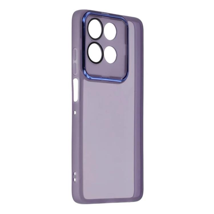 For Motorola Moto G86 5G WANLONFENG Electroplated Frame Translucent TPU Phone Case with Screen Film