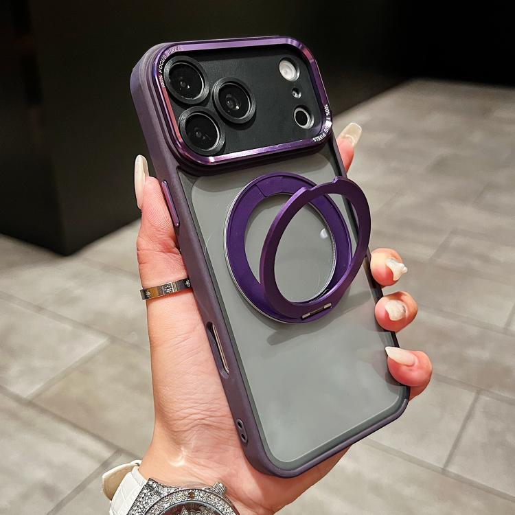 For iPhone 17 Pro Max Electroplated Eagle Eye Rotating Bracket Magnetic Phone Case