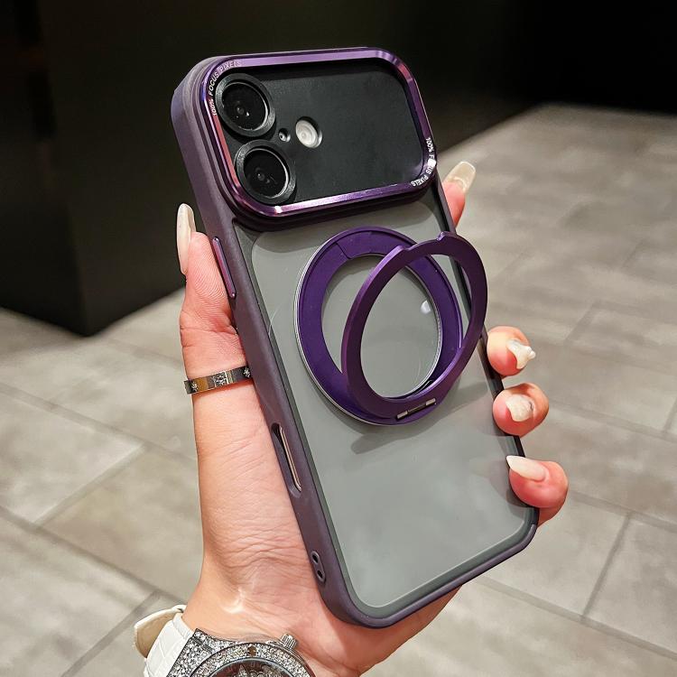 For iPhone 17 Electroplated Eagle Eye Rotating Bracket Magnetic Phone Case