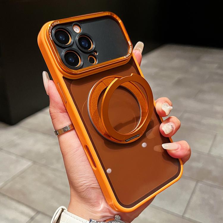 For iPhone 16 Pro Max Electroplated Eagle Eye Rotating Bracket Magnetic Phone Case