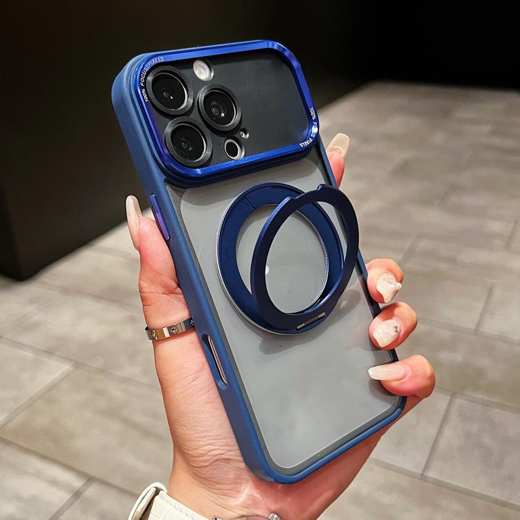 For iPhone 16 Pro Max Electroplated Eagle Eye Rotating Bracket Magnetic Phone Case