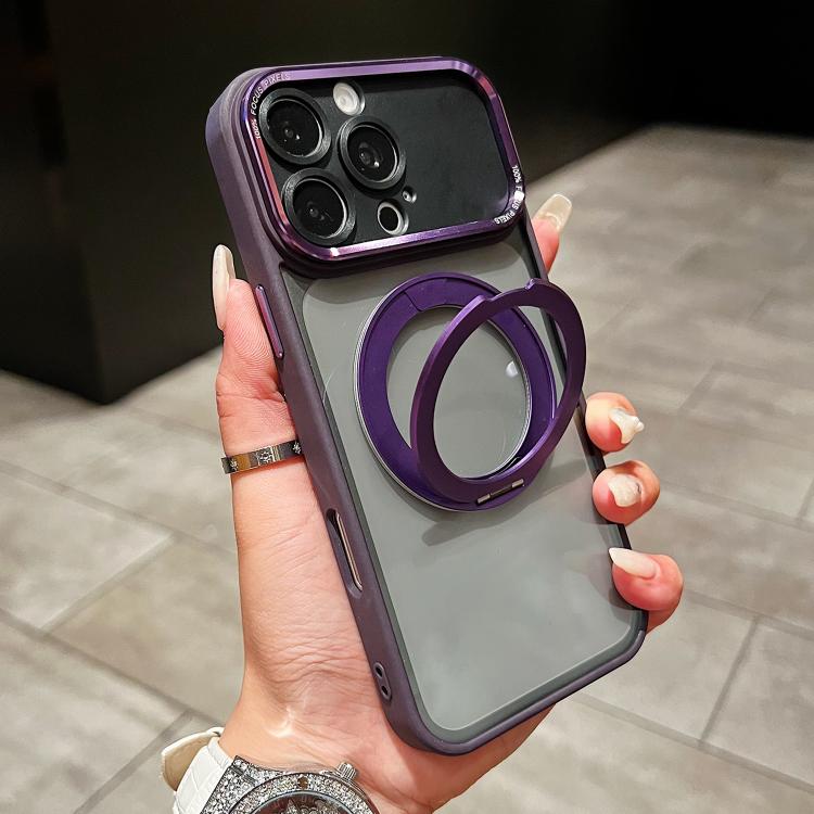 For iPhone 16 Pro Max Electroplated Eagle Eye Rotating Bracket Magnetic Phone Case