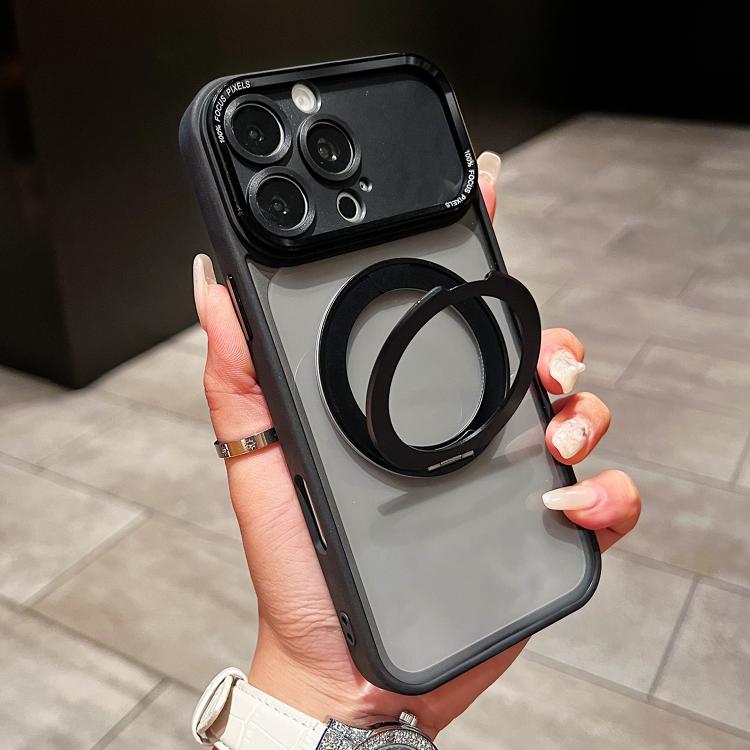 For iPhone 16 Pro Electroplated Eagle Eye Rotating Bracket Magnetic Phone Case