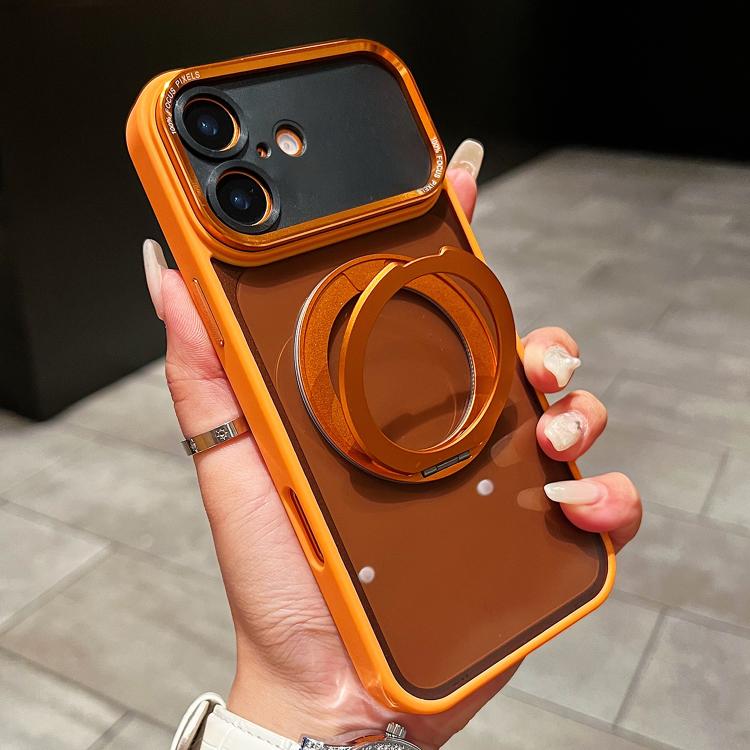 For iPhone 16 Electroplated Eagle Eye Rotating Bracket Magnetic Phone Case