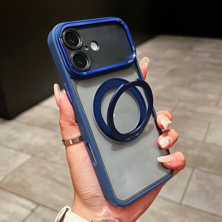 For iPhone 16 Electroplated Eagle Eye Rotating Bracket Magnetic Phone Case