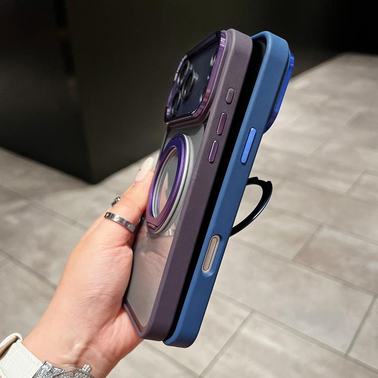 For iPhone 17 Electroplated Eagle Eye Rotating Bracket Magnetic Phone Case