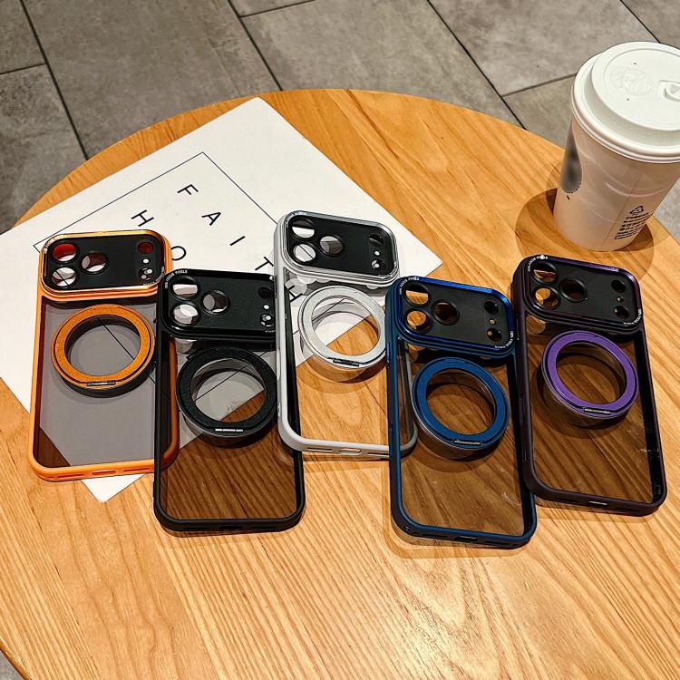For iPhone 17 Electroplated Eagle Eye Rotating Bracket Magnetic Phone Case