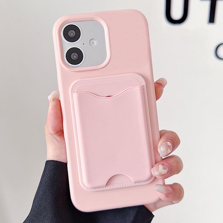 For iPhone 16 Macaron-Style Card Holder Magnetic TPU Phone Case