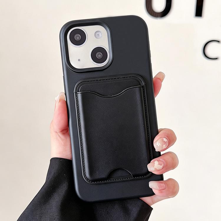 For iPhone 15 Macaron-Style Card Holder Magnetic TPU Phone Case