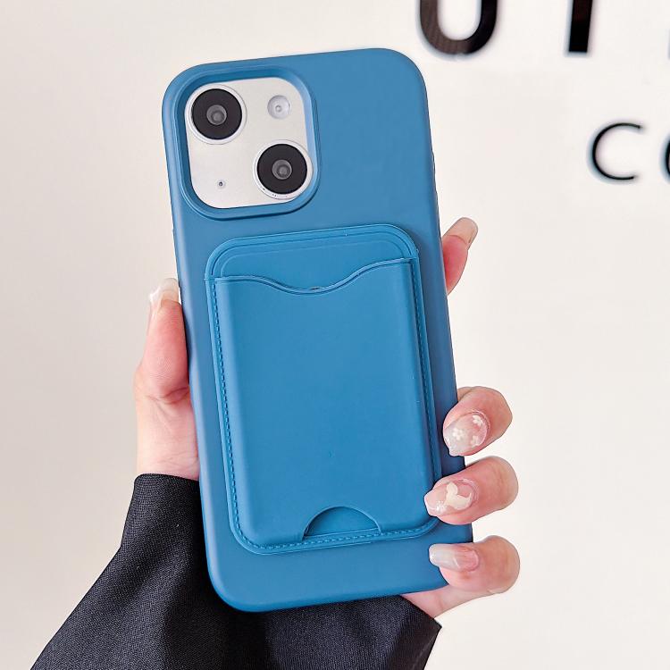 For iPhone 15 Macaron-Style Card Holder Magnetic TPU Phone Case