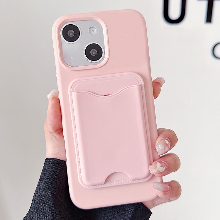 For iPhone 15 Macaron-Style Card Holder Magnetic TPU Phone Case