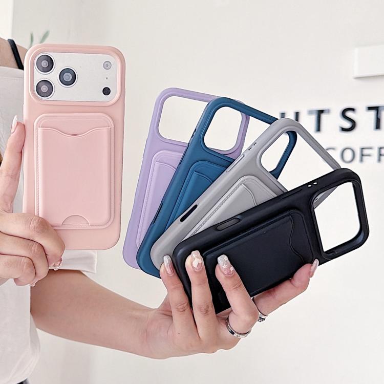 For iPhone 17 Macaron-Style Card Holder Magnetic TPU Phone Case