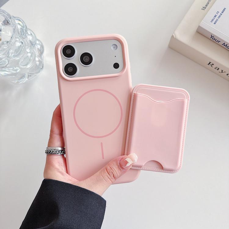 For iPhone 16 Macaron-Style Card Holder Magnetic TPU Phone Case
