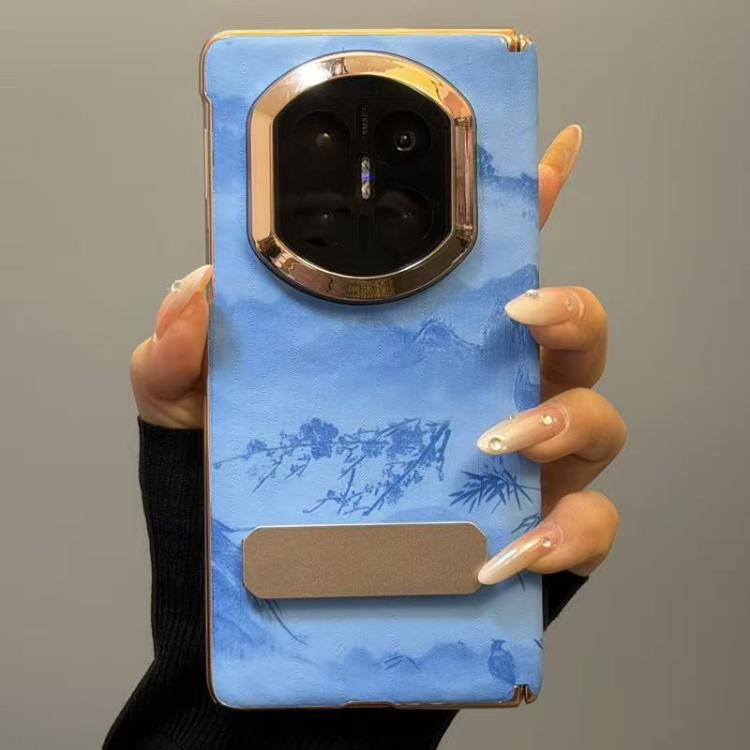 For Huawei Mate X7 Bamboo Forest Pattern Rotating Stand Shockproof Phone Case