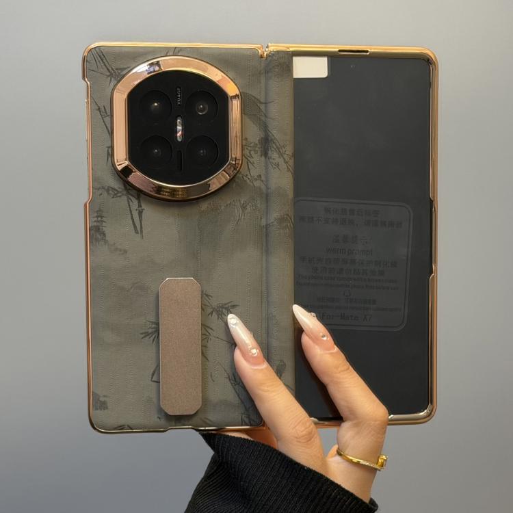 For Huawei Mate X7 Bamboo Forest Pattern Rotating Stand Shockproof Phone Case