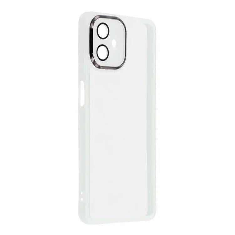 For Galaxy A06 4G WANLONFENG Electroplated Frame Translucent TPU Phone Case with Screen Film