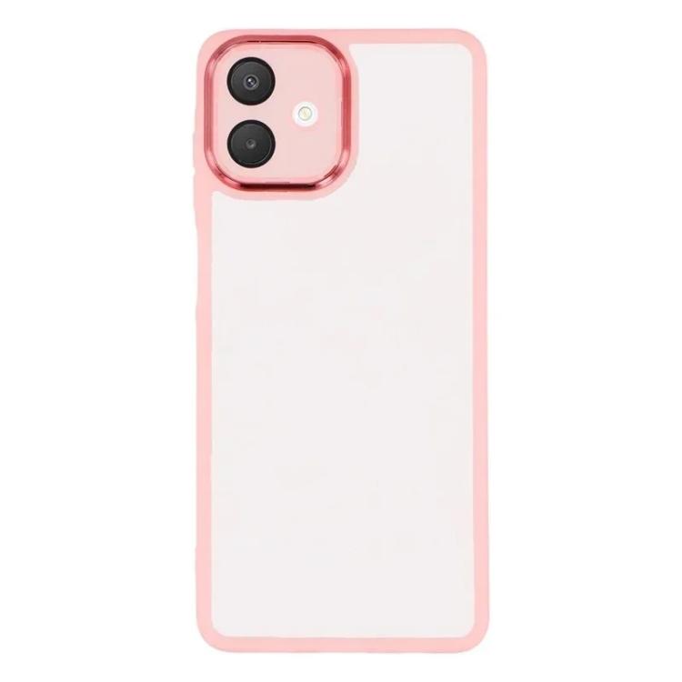 For Galaxy A06 4G WANLONFENG Electroplated Frame Translucent TPU Phone Case with Screen Film