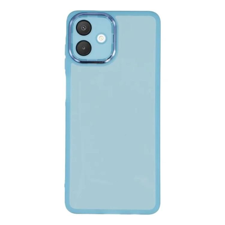 For Galaxy A06 4G WANLONFENG Electroplated Frame Translucent TPU Phone Case with Screen Film