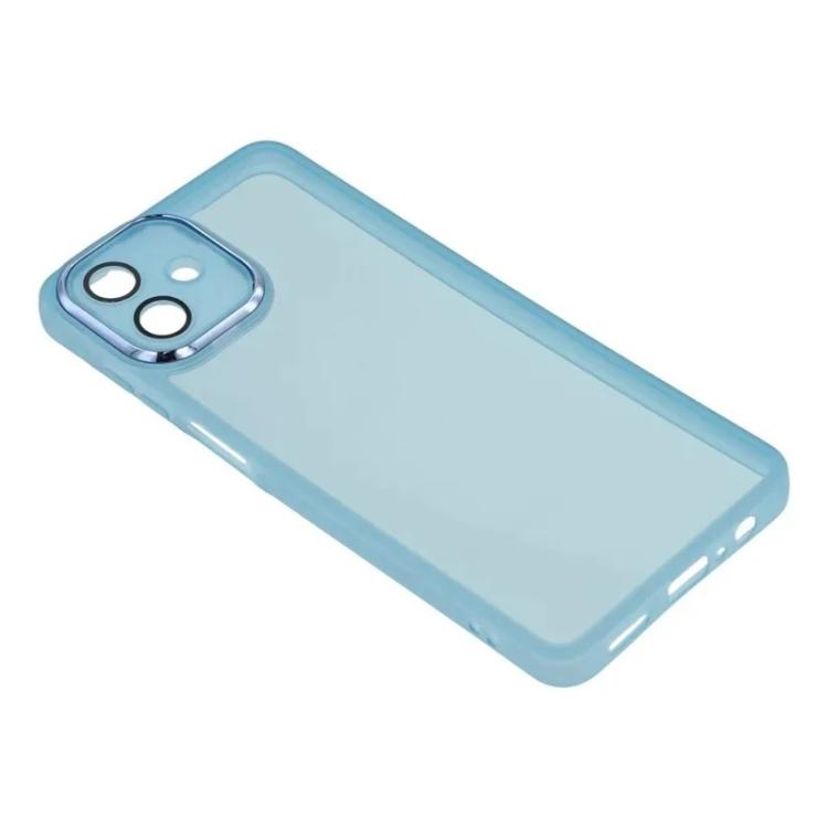 For Galaxy A06 4G WANLONFENG Electroplated Frame Translucent TPU Phone Case with Screen Film