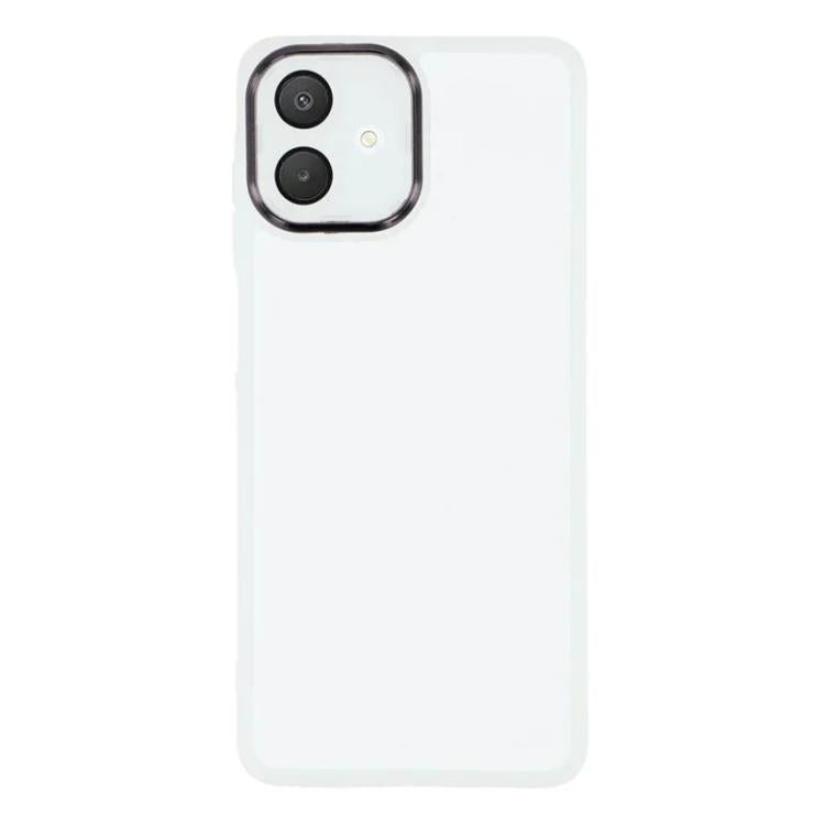 For Galaxy A07 4G WANLONFENG Electroplated Frame Translucent TPU Phone Case with Screen Film