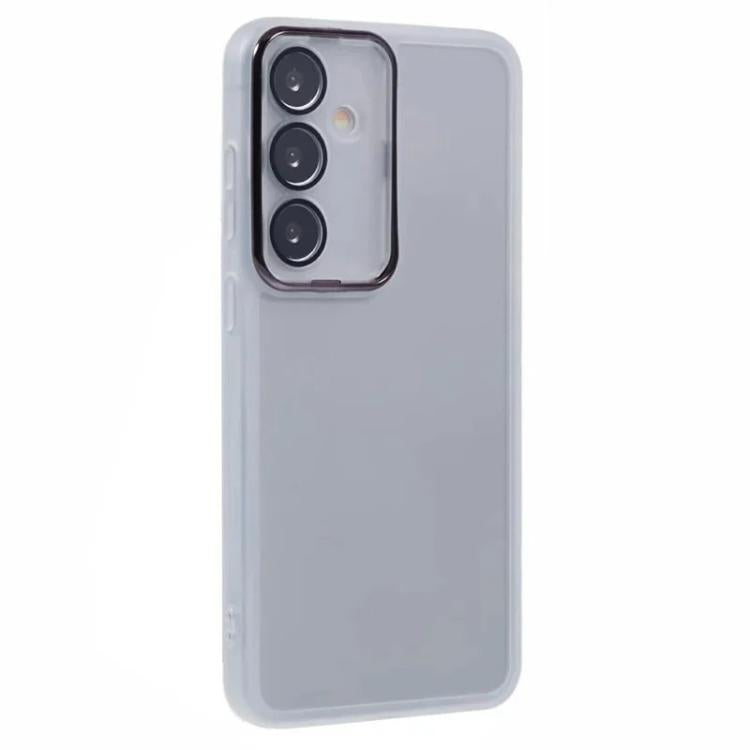 For Galaxy A15 5G / 4G WANLONFENG Electroplated Frame Translucent TPU Phone Case with Screen Film