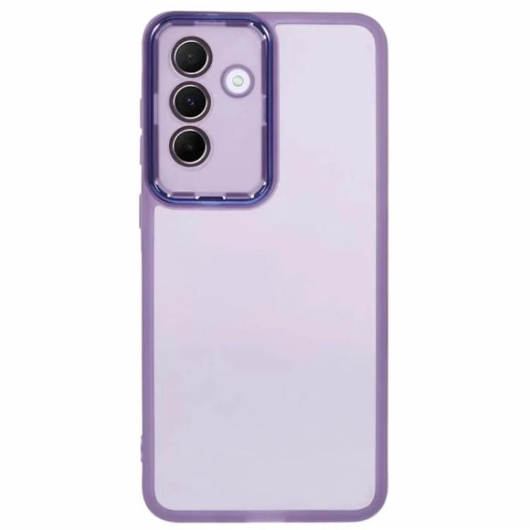 For Galaxy A17 5G / 4G WANLONFENG Electroplated Frame Translucent TPU Phone Case with Screen Film