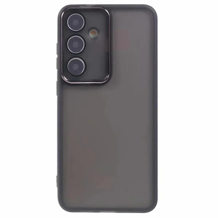 For Galaxy A35 5G WANLONFENG Electroplated Frame Translucent TPU Phone Case with Screen Film