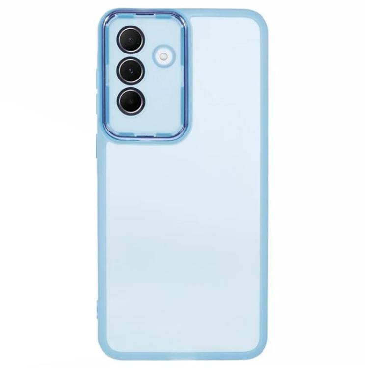 For Galaxy A36 5G WANLONFENG Electroplated Frame Translucent TPU Phone Case with Screen Film