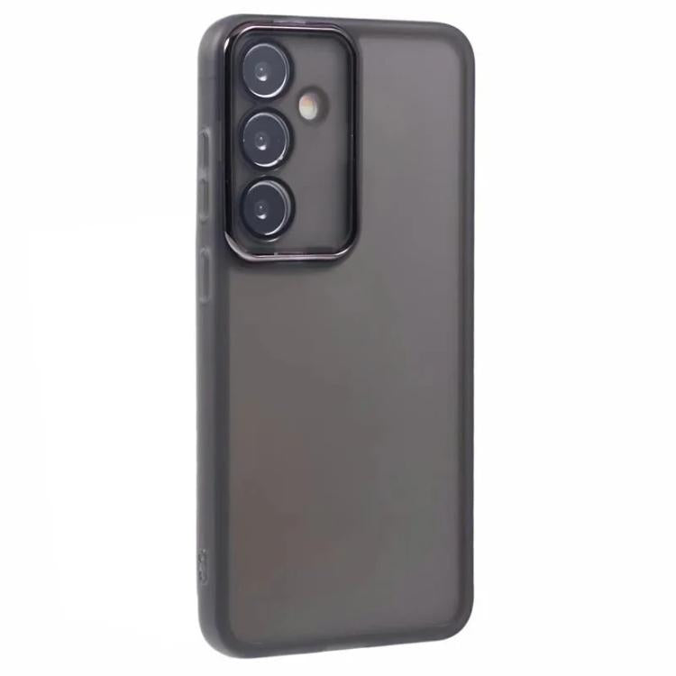 For Galaxy A54 5G WANLONFENG Electroplated Frame Translucent TPU Phone Case with Screen Film