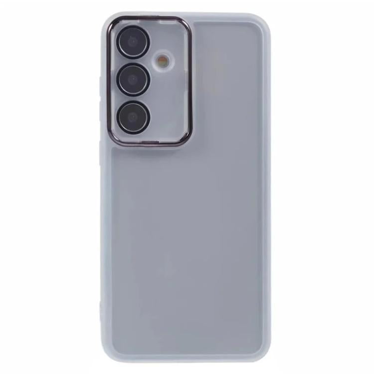 For Galaxy A55 5G WANLONFENG Electroplated Frame Translucent TPU Phone Case with Screen Film