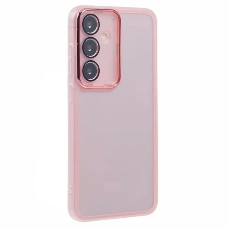 For Galaxy A55 5G WANLONFENG Electroplated Frame Translucent TPU Phone Case with Screen Film