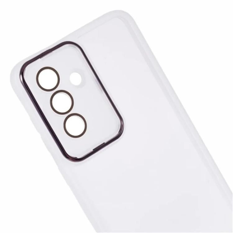 For Galaxy A57 5G WANLONFENG Electroplated Frame Translucent TPU Phone Case with Screen Film