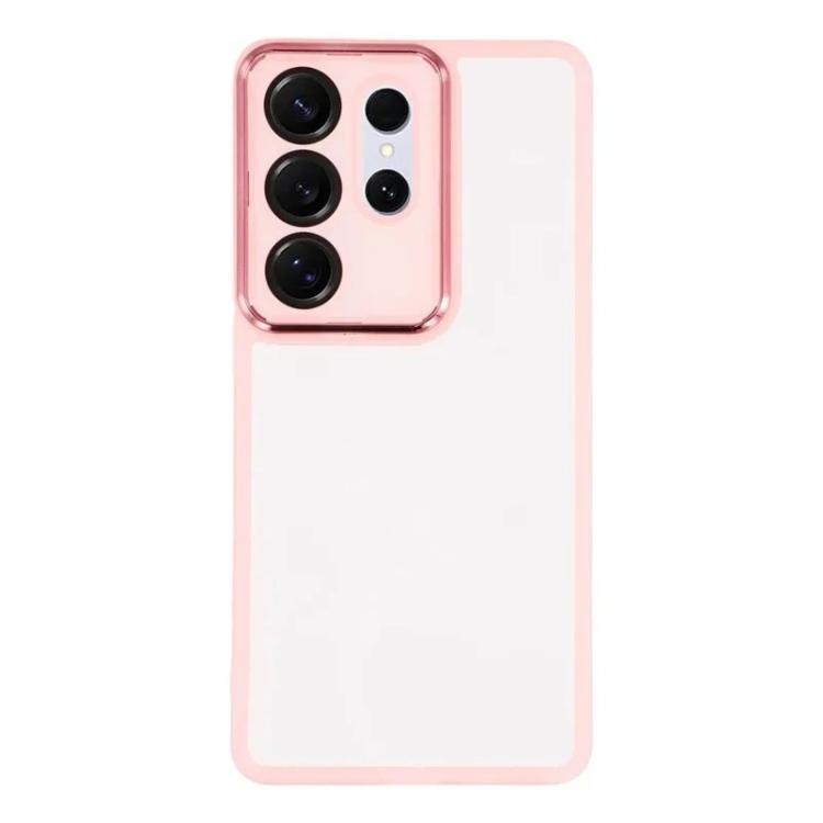 For Galaxy S26 Ultra 5G WANLONFENG Electroplated Frame Translucent TPU Phone Case with Screen Film