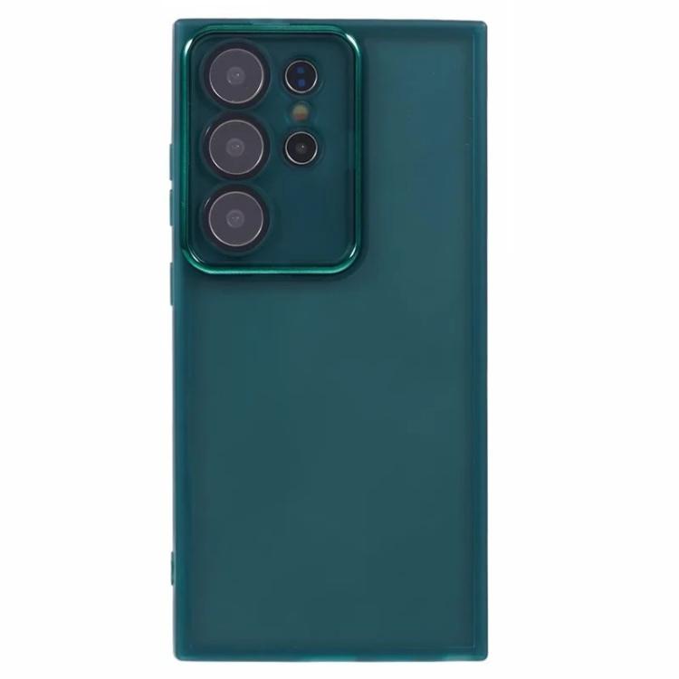 For Galaxy S25 Ultra 5G WANLONFENG Electroplated Frame Translucent TPU Phone Case with Screen Film