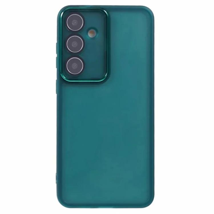 For Galaxy S24+ 5G WANLONFENG Electroplated Frame Translucent TPU Phone Case with Screen Film