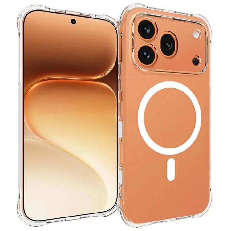For Honor 600 Pro 5G Global WANLONFENG Transparent Magnetic Four-Corner Shockproof TPU Phone Case with Screen Film - Transparent
