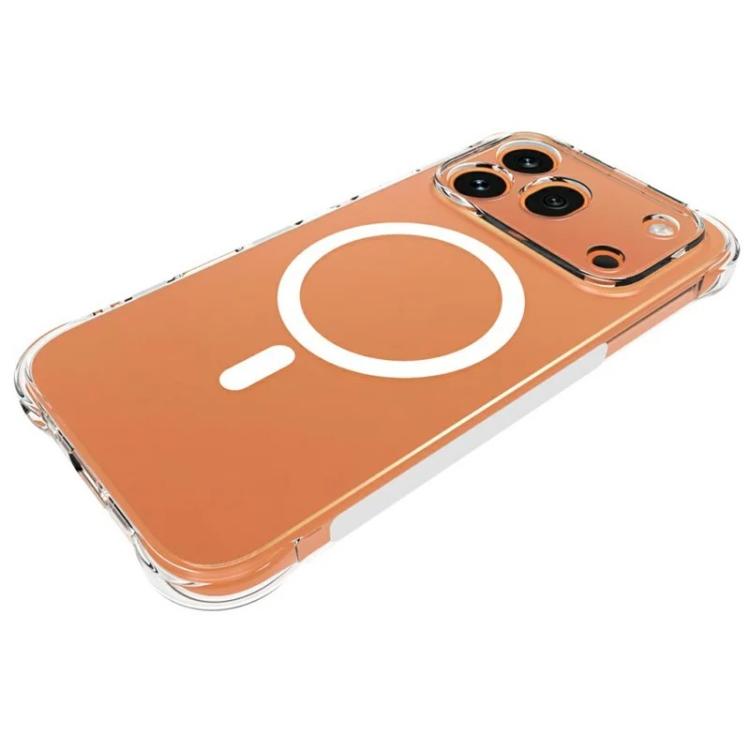 For Honor 600 Pro 5G Global WANLONFENG Transparent Magnetic Four-Corner Shockproof TPU Phone Case with Screen Film - Transparent