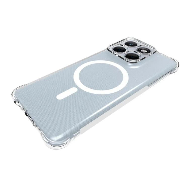 For Motorola Edge 70 Fusion+ 5G WANLONFENG Transparent Magnetic Four-Corner Shockproof TPU Phone Case with Screen Film - Transparent