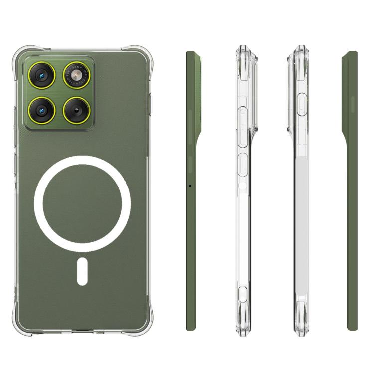 For Motorola Edge 70 5G WANLONFENG Transparent Magnetic Four-Corner Shockproof TPU Phone Case with Screen Film - Transparent