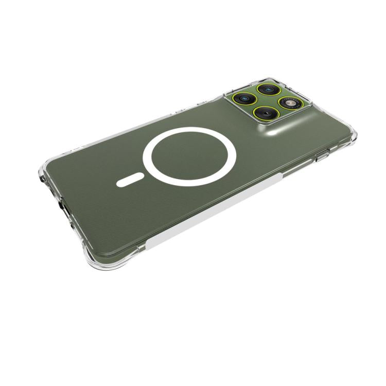 For Motorola Edge 70 5G WANLONFENG Transparent Magnetic Four-Corner Shockproof TPU Phone Case with Screen Film - Transparent