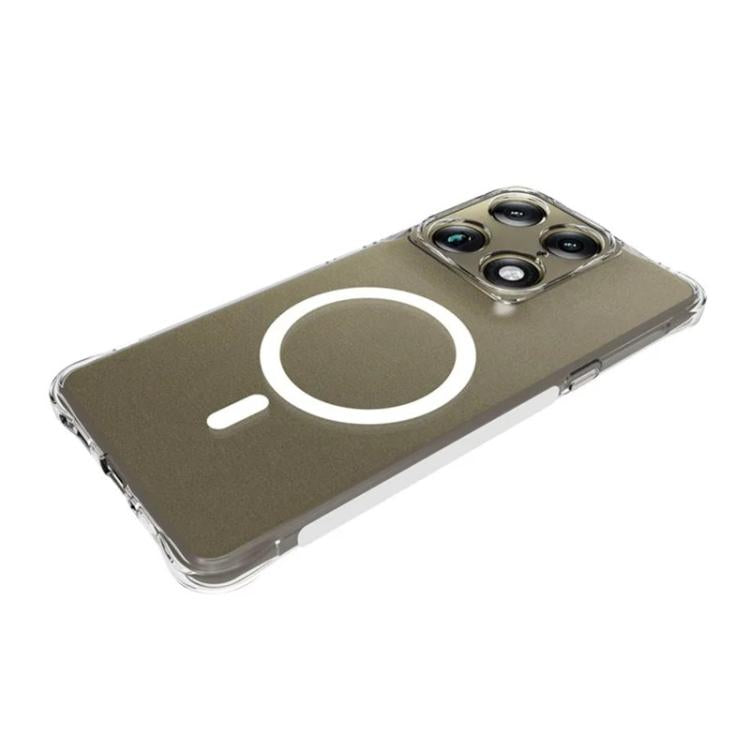 For Motorola Signature 5G WANLONFENG Transparent Magnetic Four-Corner Shockproof TPU Phone Case with Screen Film - Transparent