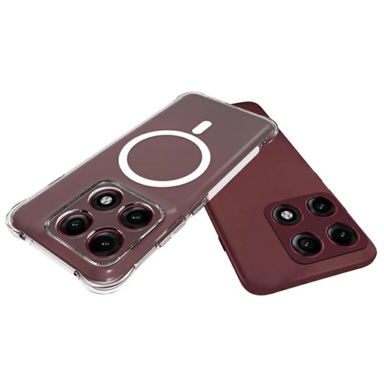 For Motorola Edge 70 Pro 5G WANLONFENG Transparent Magnetic Four-Corner Shockproof TPU Phone Case with Screen Film - Transparent