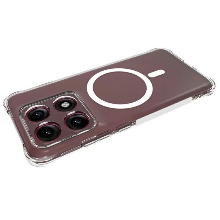 For Motorola Edge 70 Pro 5G WANLONFENG Transparent Magnetic Four-Corner Shockproof TPU Phone Case with Screen Film - Transparent
