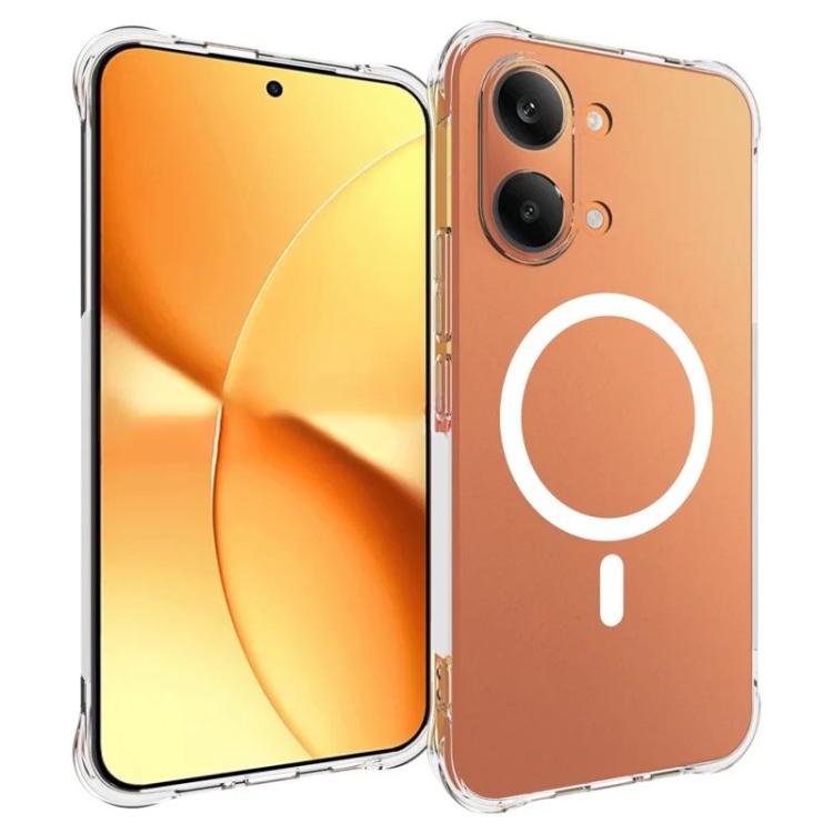 For Xiaomi Poco X8 Pro Max 5G WANLONFENG Transparent Magnetic Four-Corner Shockproof TPU Phone Case with Screen Film - Transparent