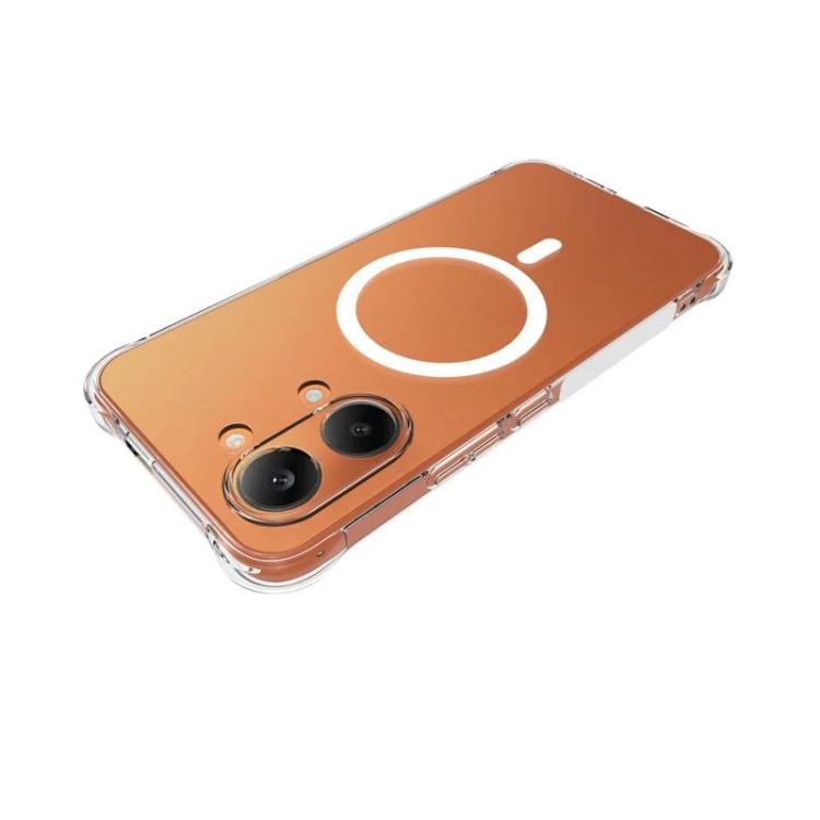 For Xiaomi Poco X8 Pro Max 5G WANLONFENG Transparent Magnetic Four-Corner Shockproof TPU Phone Case with Screen Film - Transparent