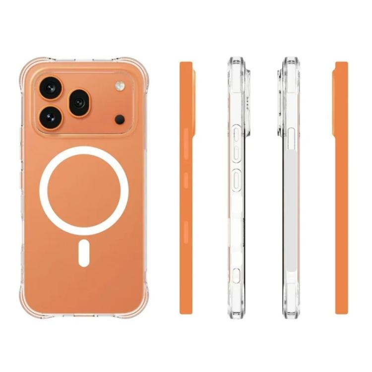 For Honor 600 Pro 5G Global WANLONFENG Transparent Magnetic Four-Corner Shockproof TPU Phone Case with 2pcs Screen Films - Transparent