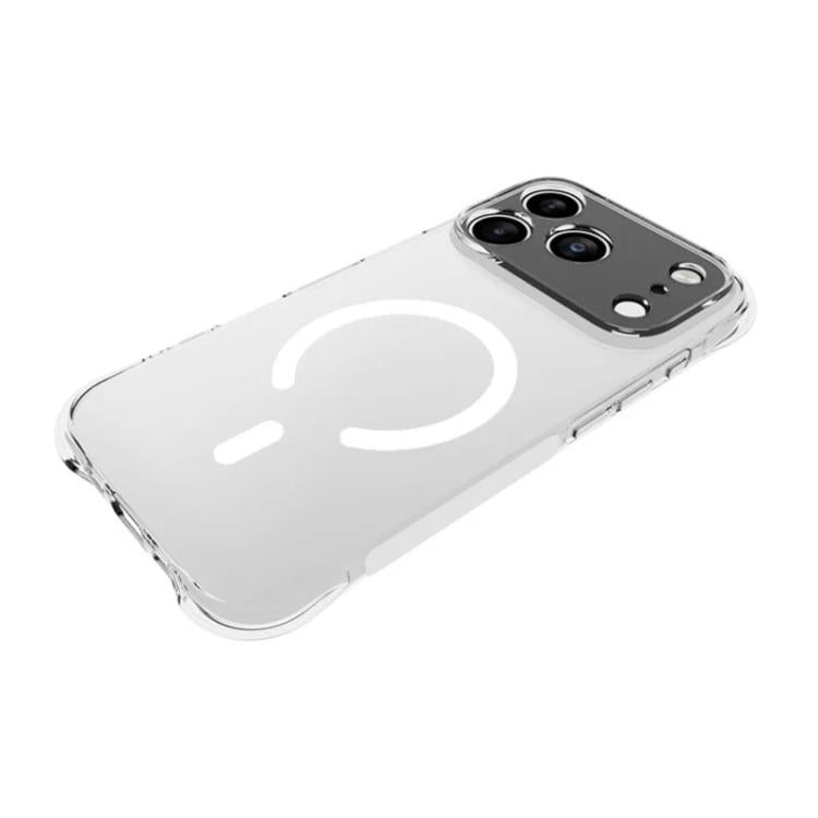 For iPhone 17 Pro Max WANLONFENG Transparent Magnetic Four-Corner Shockproof TPU Phone Case with 2pcs Screen Films - Transparent