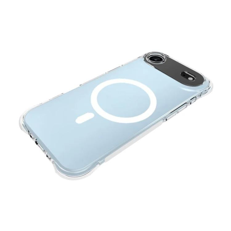 For iPhone Air WANLONFENG Transparent Magnetic Four-Corner Shockproof TPU Phone Case with 2pcs Screen Films - Transparent