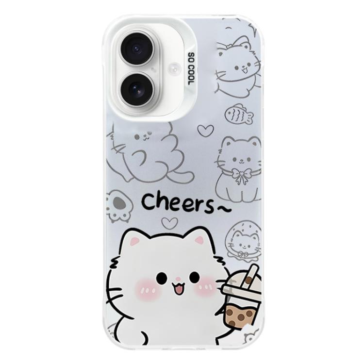 For iPhone 17 Colorful Silver Plated IMD Pattern PC Hybrid TPU Phone Case