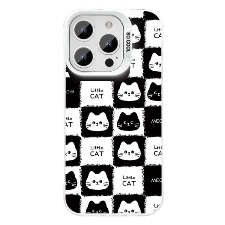 For iPhone 16 Pro Max Colorful Silver Plated IMD Pattern PC Hybrid TPU Phone Case